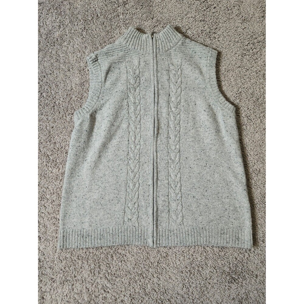 Christopher & Banks Womens Sweater Vest Full zip Size Large Gray